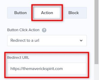 adjust your action URL of the campaign from the button settings