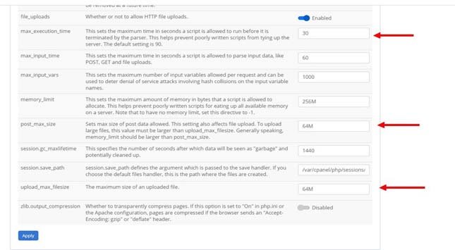 Customise the Parameters