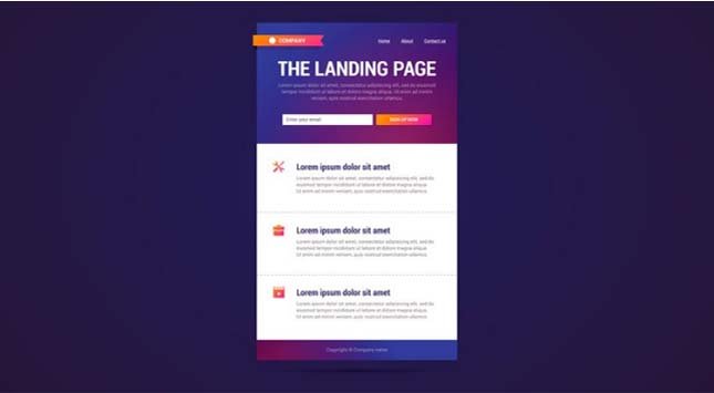 Fast Loading Landing Page