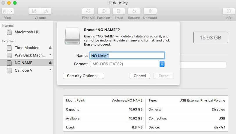 Format SD card on Mac with Disk Utility