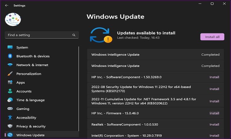 Install Windows Updates