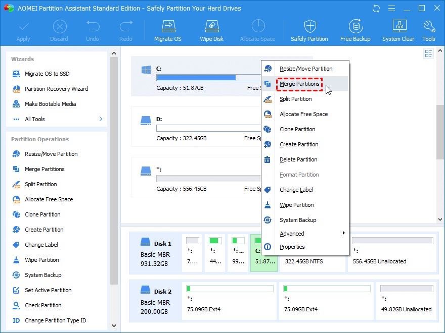 Merge Partitions