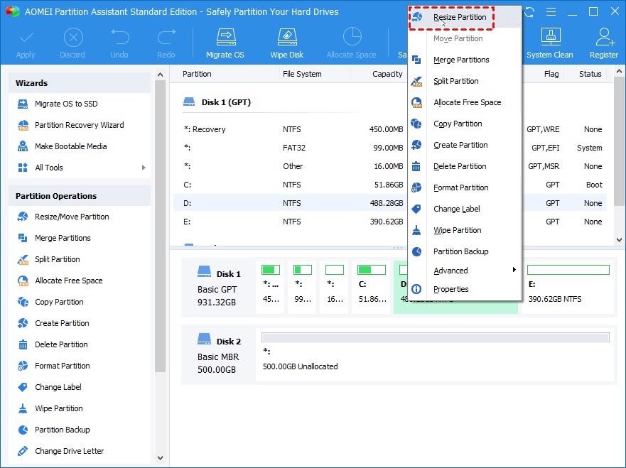 Resize Partition