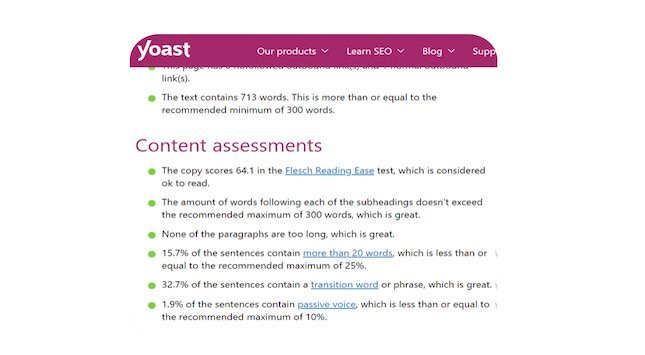 Yoast SEO Content Analyzer